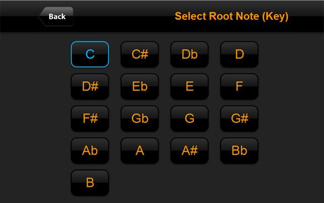 Select Root Note (Key) - ChordFinder.com