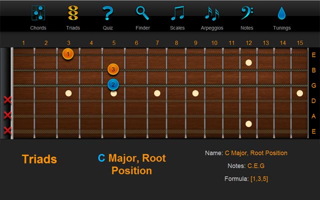 Triad C Major Root Position - ChordFinder.com
